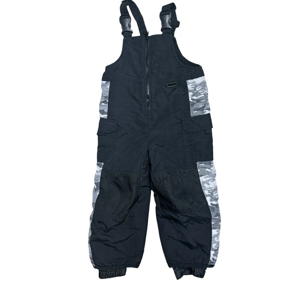 Circo Toddler Snow Bibs Black Gray Camo Size 2T Adjustable